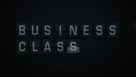 3D Rendering Flipboard Airport Terms - business class Stock Footage 72558165