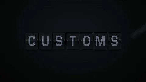 3D Rendering Flipboard Airport Terms - customs Stock Footage 72558170