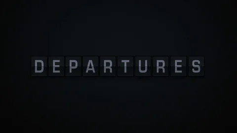 3D Rendering Flipboard Airport Terms - departures Stock Footage 72566486