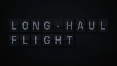 3D Rendering Flipboard Airport Terms - long haul flight Stock Footage 72566493