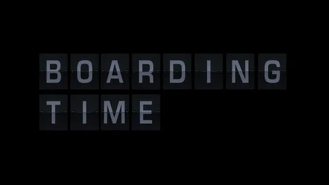 3D Rendering Flipboard Airport Terms - boarding time Stock Footage 72585289