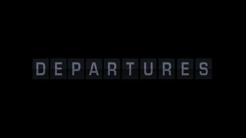 3D Rendering Flipboard Airport Terms - departures Stock Footage 72585294