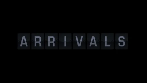 3D Rendering Flipboard Airport Terms - arrivals Stock Footage 72585315
