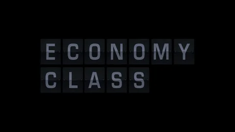 3D Rendering Flipboard Airport Terms - economy class Stock Footage 72585344