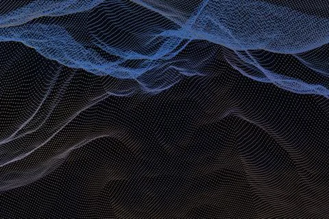 3d rendering, flow dot with gradient background 库存插图