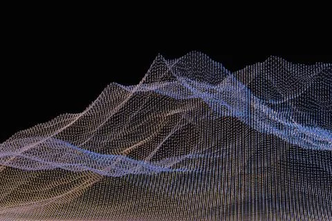 3d rendering, flow dot with gradient background イラスト素材