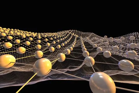 3d rendering, flow dot with gradient background イラスト素材