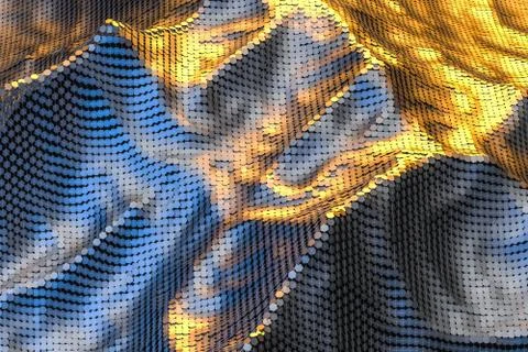 3d rendering, flow dot with gradient background 库存插图