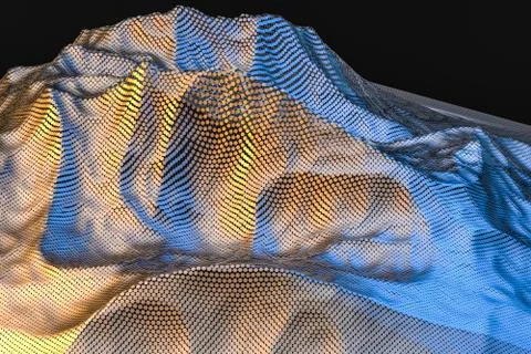 3d rendering, flow dot with gradient background イラスト素材