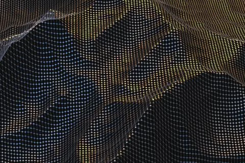 3d rendering, flow dot with gradient background Illustrazione stock