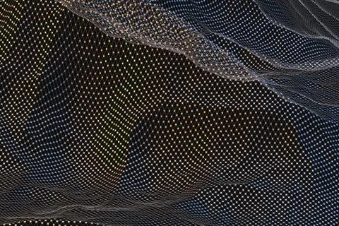 3d rendering, flow dot with gradient background 스톡 일러스트