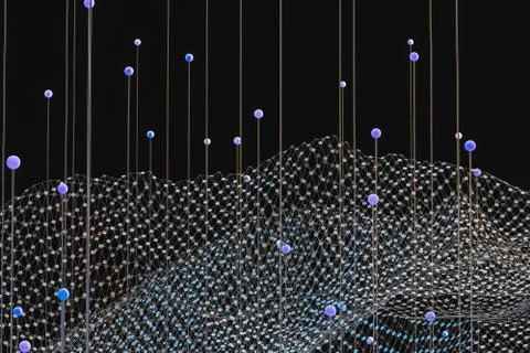 3d rendering, flow dot with gradient background イラスト素材