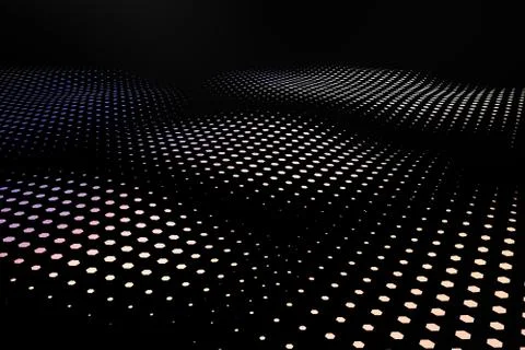 3d rendering, flow dot with gradient background Illustrazione stock