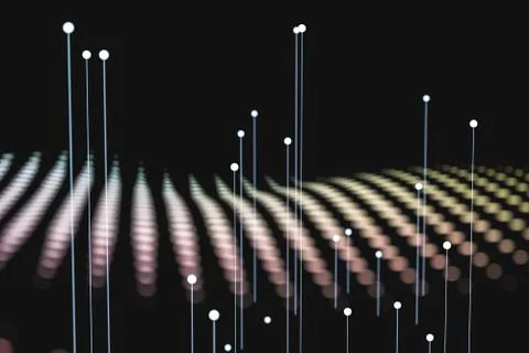 3d rendering, flow dot with gradient background イラスト素材