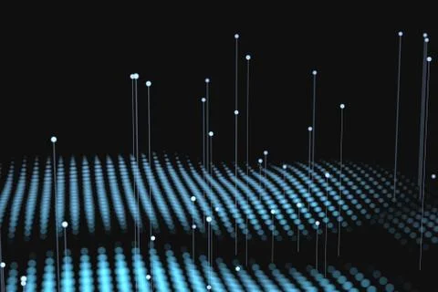 3d rendering, flow dot with gradient background イラスト素材