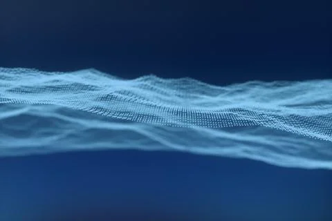 3d rendering, flow dot with gradient background Stock Illustration