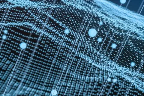 3d rendering, flow dot with gradient background イラスト素材