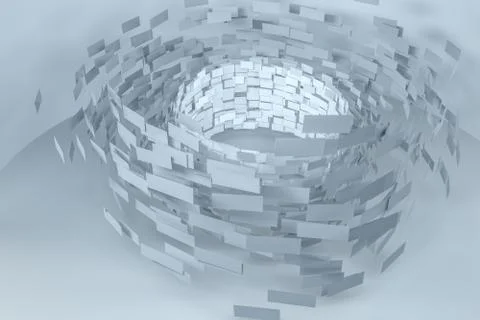 3d rendering, flow square paper, creative background 스톡 일러스트