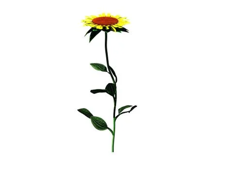 3d rendering of flower bush isolated on white can be used for foreground desi Stock Illustration