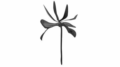 3D rendering flower, flagman, logo creative in the form of a black flower Stock-Illustration