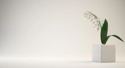 3d rendering of a flower pot for interior or conceptual design Stock Illustration