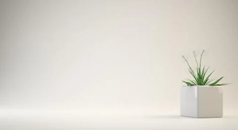 3d rendering of a flower pot for interior or conceptual design Stock Illustration