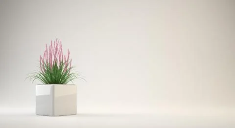 3d rendering of a flower pot for interior or conceptual design Stock Illustration