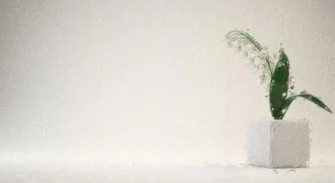 3d rendering of a flower pot for interior or conceptual design Stock Illustration