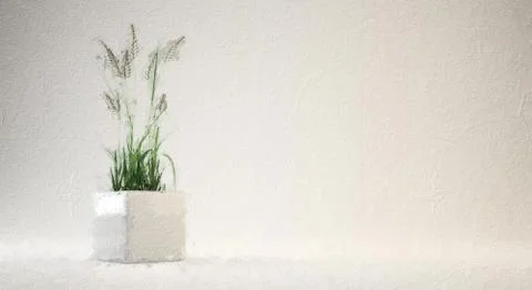 3d rendering of a flower pot for interior or conceptual design Stock Illustration