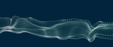 3D rendering flowing energy audio blue line wave pattern composed of mesh Stock Footage 202251620