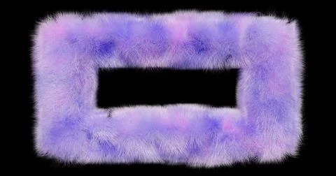 3d rendering. Fluffy purple rectangle on isolated background. Graphic illus.. Illustrazione stock