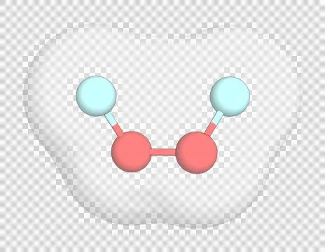 3D rendering of Fluorine Dioxide over a transparent background. Stock Illustration