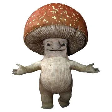 3D Rendering Fly Agaric on White Stock Illustration