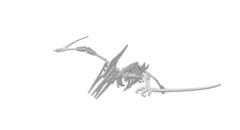 3D rendering of a flying dinosaur iconic abstract shape laser cut Illustrazione stock