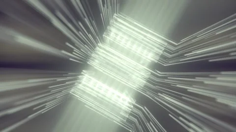 3d rendering flying neon stripes. Abstract background. Seamless loop animation Video stock 252558667