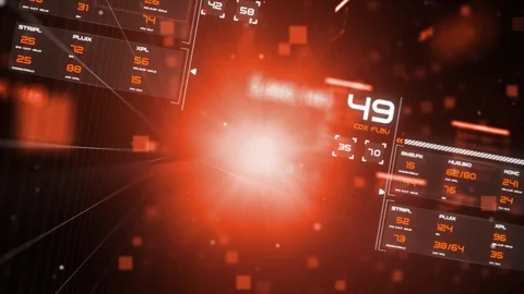 3D Rendering flying pass through hud head up display interface Stock Footage 111520376