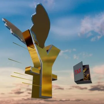 3d Rendering Of Flying Yuan Stock Illustration