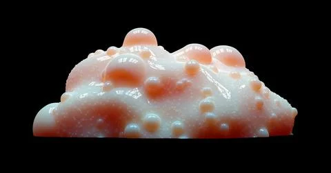 3d rendering. Foam or cream with pink bulbs. Background for your design Stock Illustration