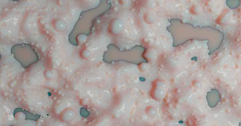 3d rendering. Foam or cream with pink bulbs. Background for your design Stock Illustration