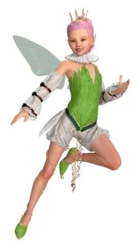 3D Rendering Forest Princess on White Illustrazione stock