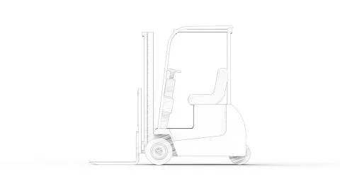 3d rendering of a fork lift isolated in white background Stock Illustration