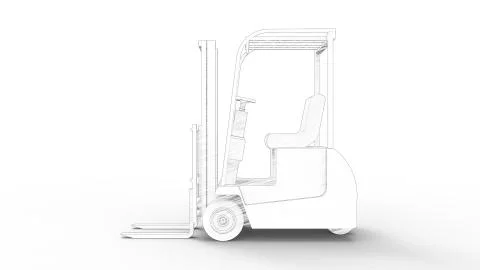3d rendering of a fork lift isolated in white background Stock Illustration