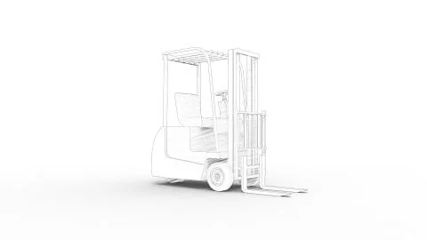 3d rendering of a fork lift isolated in white background Stock Illustration