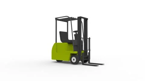 3d rendering of a fork lift isolated in white background Illustrazione stock