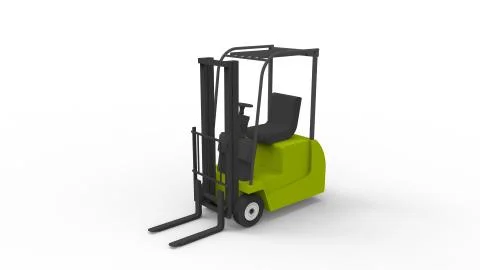3d rendering of a fork lift isolated in white background Stock Illustration