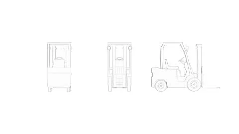 3d rendering of a fork lift loader isolated in white background Stock Illustration