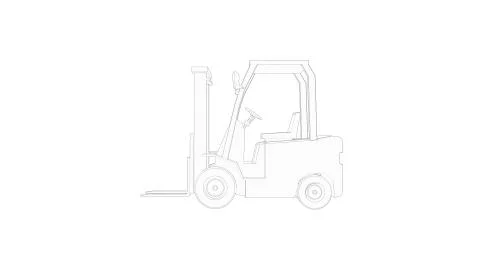 3d rendering of a fork lift loader isolated in white background Stock Illustration