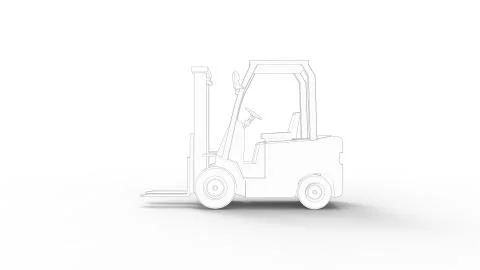 3d rendering of a fork lift loader isolated in white background Stock Illustration