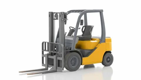 3d rendering of a forklift truck. Stock Illustration