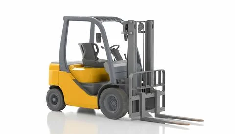 3d rendering of a forklift truck. Stock Illustration